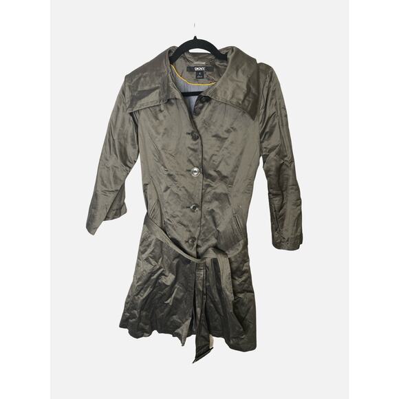 DKNY Women's Front Button & Belted Coat Size Small - Picture 1 of 11